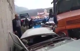 رئیس پلیس راهور مازندران:سرعت کمپرسی دلیل تصادف زنجیره ای ۱۱ خودرو در سوادکوه بود